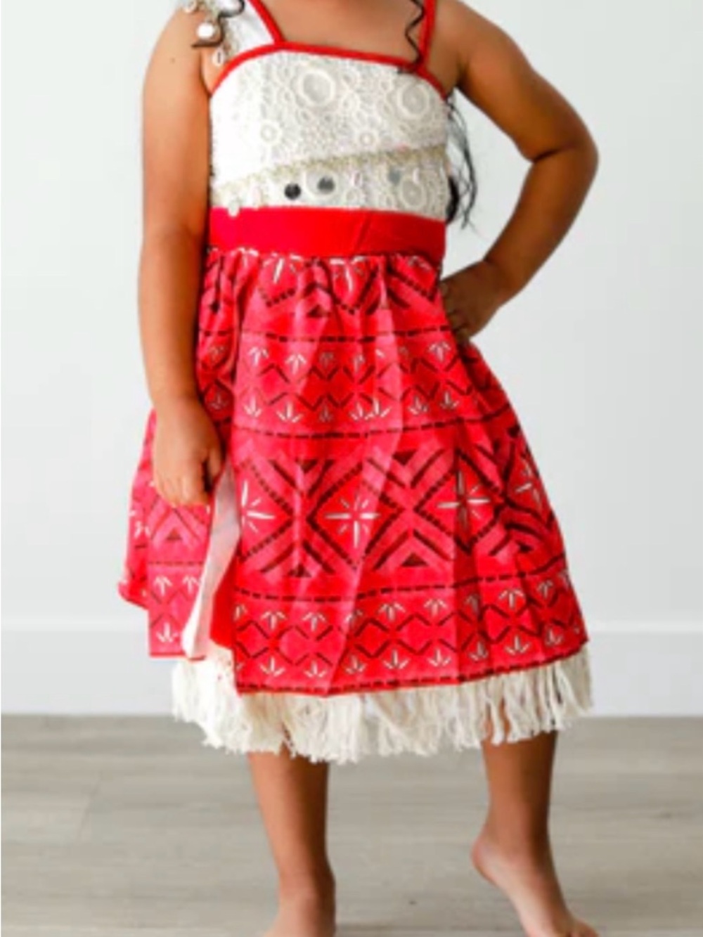 Disney inspired Moana princess tutu dress with necklace